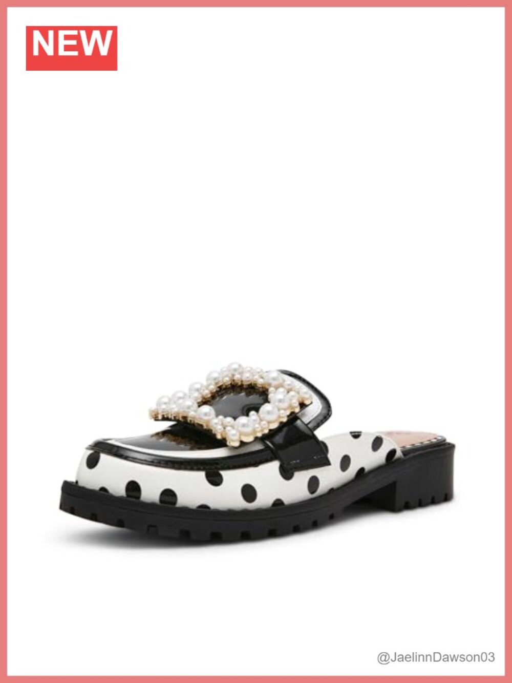 Betsey Johnson Grayce Pearl Rhinestone Loafer Slip-On Flat PU